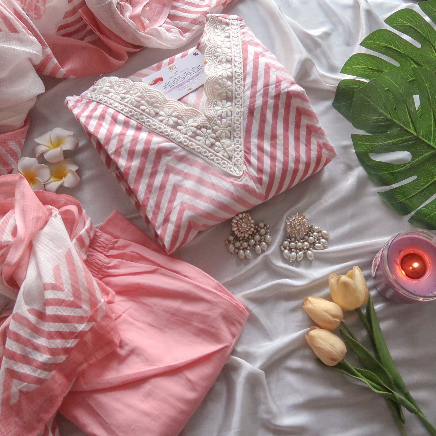 Coral Floral Suit Set