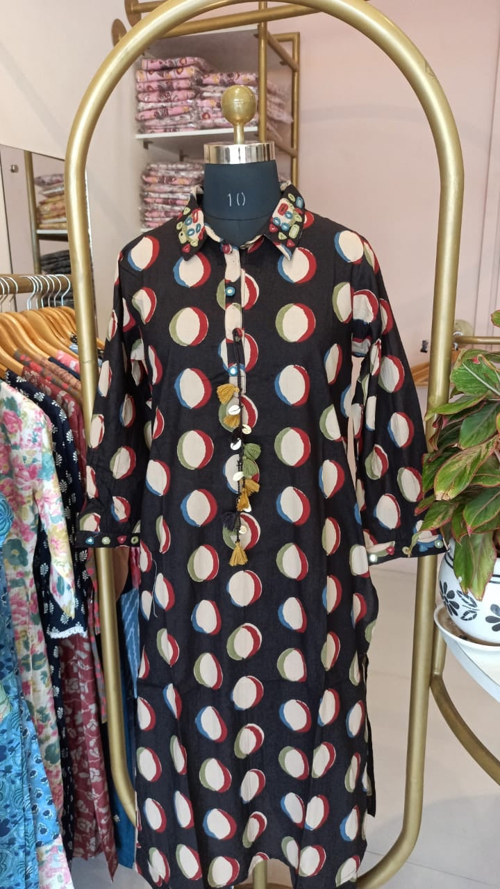 "Pehnawa" tassel Cotton Kurta Set(2pc)