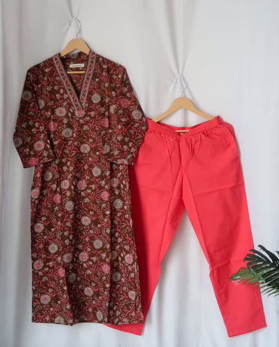 Mocha Butta Suit Set - Raahat 7.0