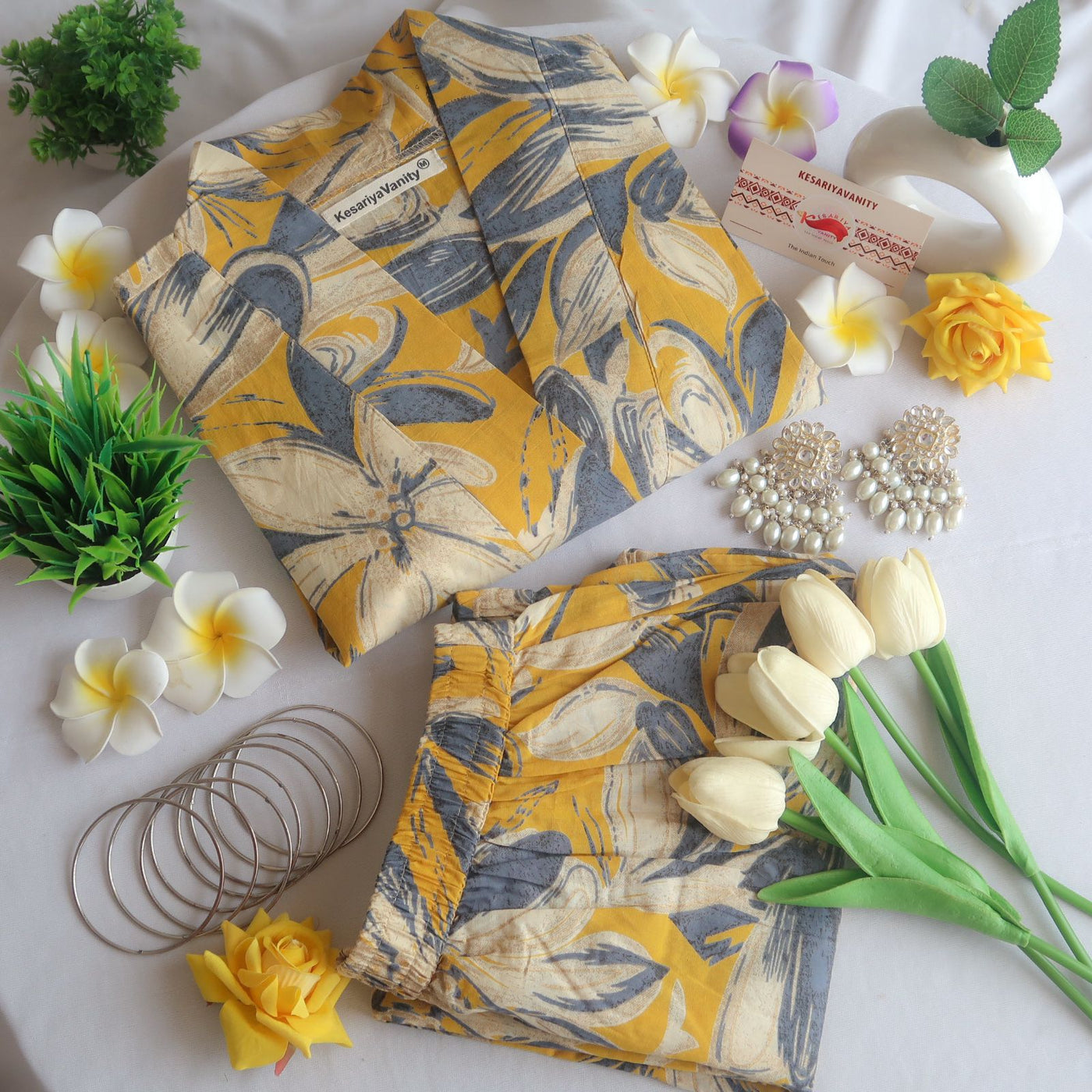 Mustard Lily's V-Neck Suit Set