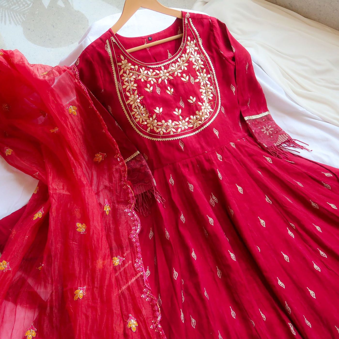 KarwaChauth Ready Anarkali Suit Set