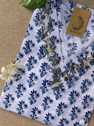 "Pari" Hand Work Embellished Cotton kurta