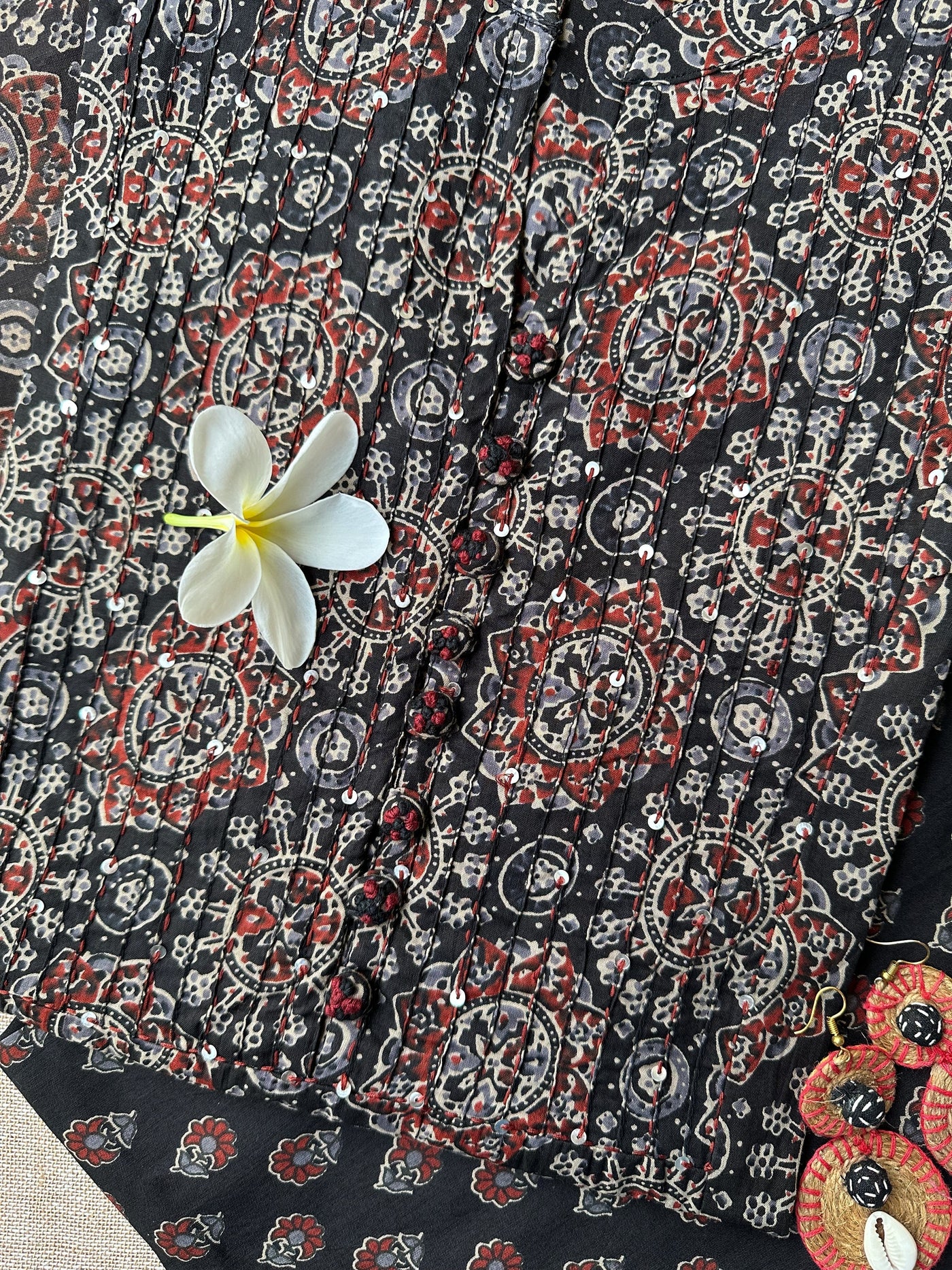 "Noora" Black Ajrakh hand block printed suit set(3 pc)