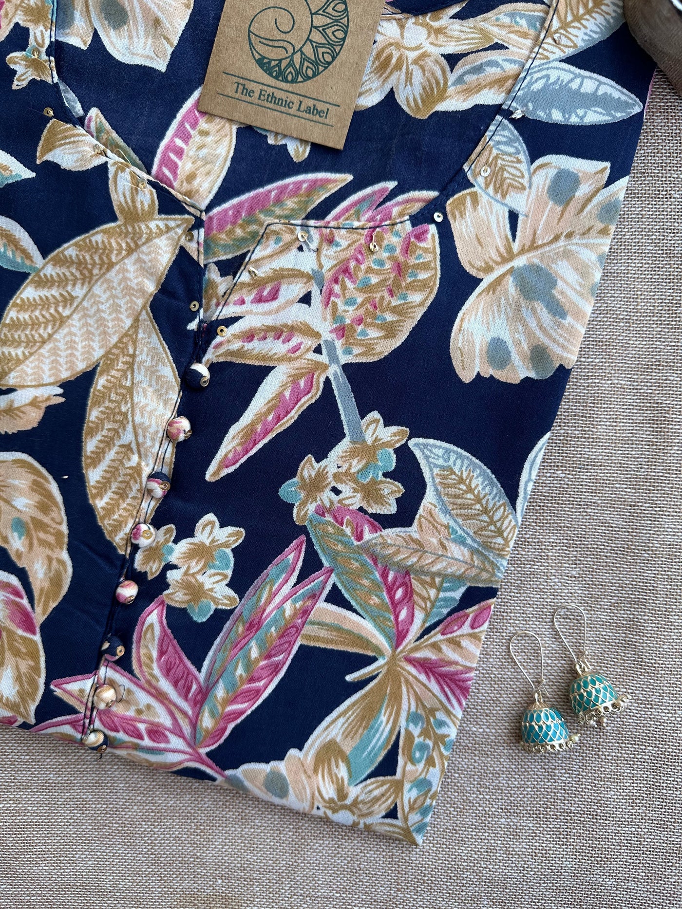 Aashi Floral Hand Block Printed Cotton kurta