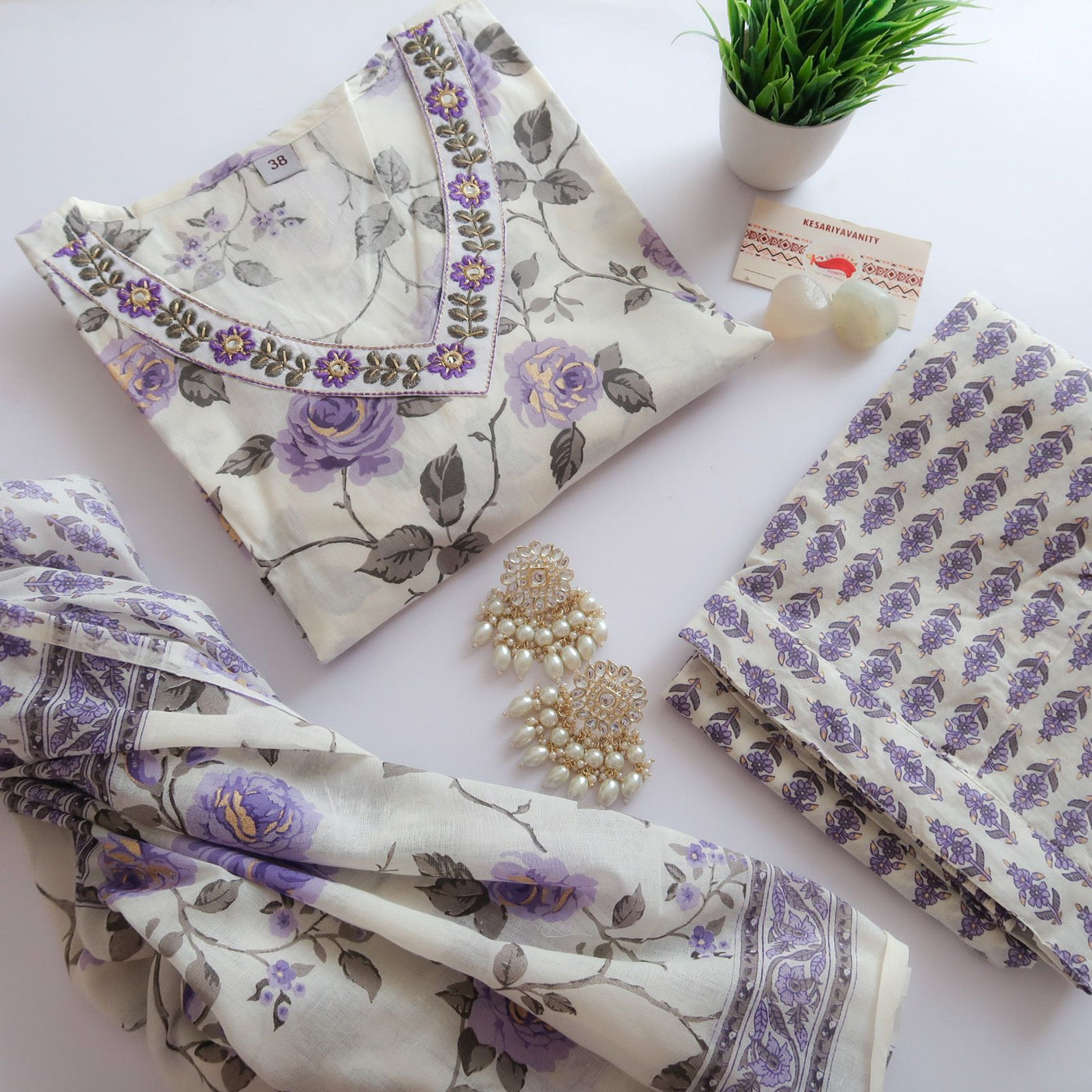 Luxurious Roses Cotton Suit