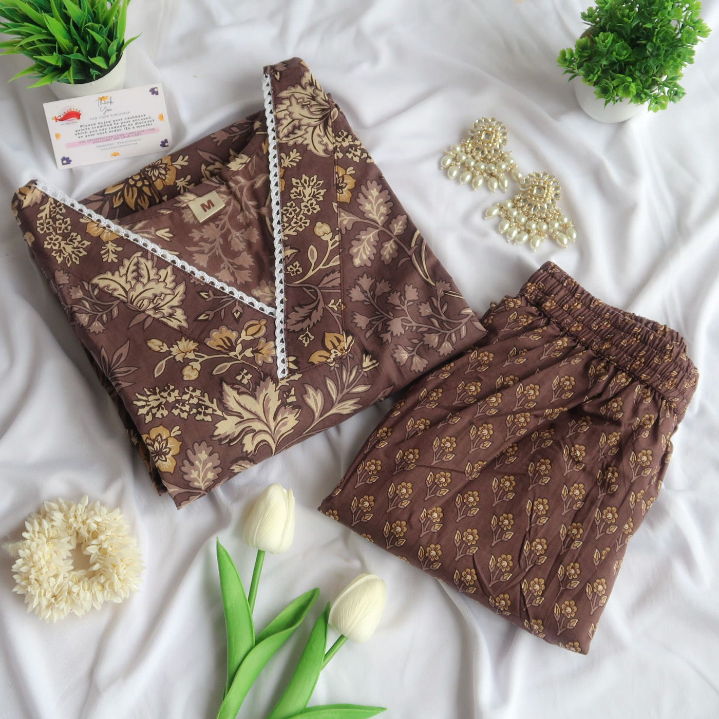 Cocoa Charm Floral Suit Set - EOFY SALE