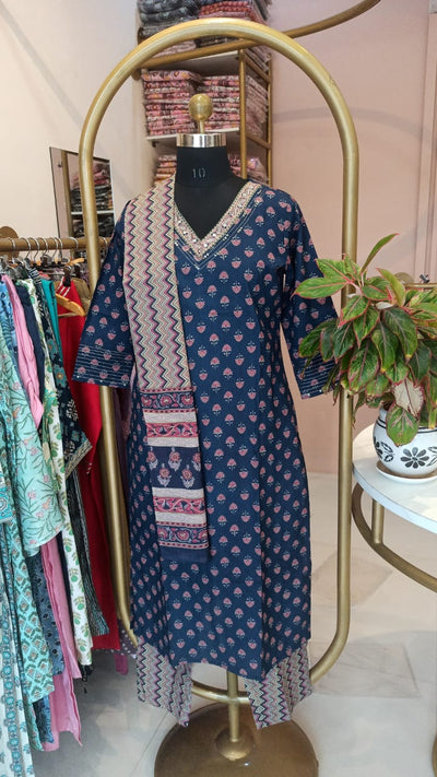 "Shivika" Cotton Kurta Set(3pc)